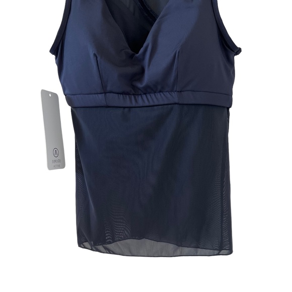 AMARI Active NEW Tidal Mesh Bra Tank Top In Midnight Navy Size S - Picture 5 of 14